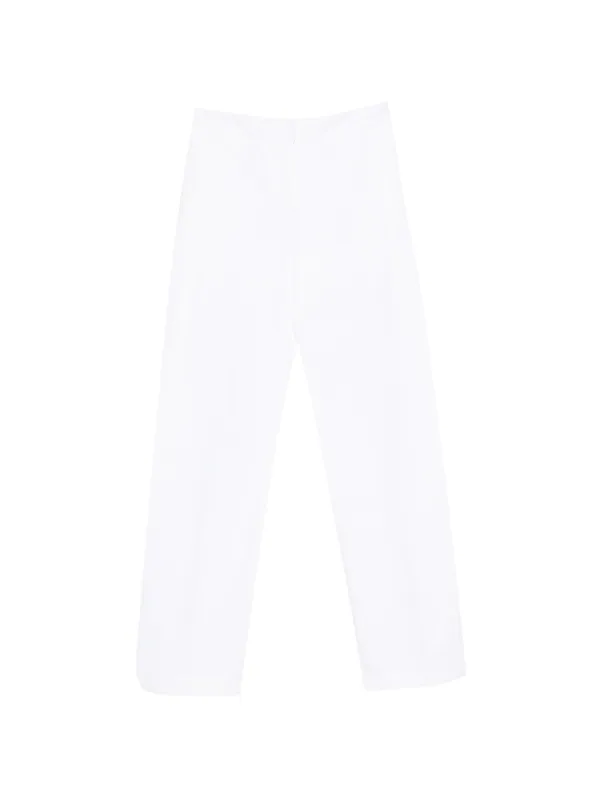 Brandon Maxwell The Parks Side-pleat Trousers in White