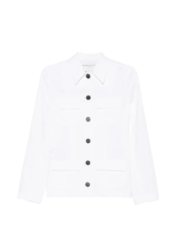 Brandon Maxwell Gage Button-up Jacket in White