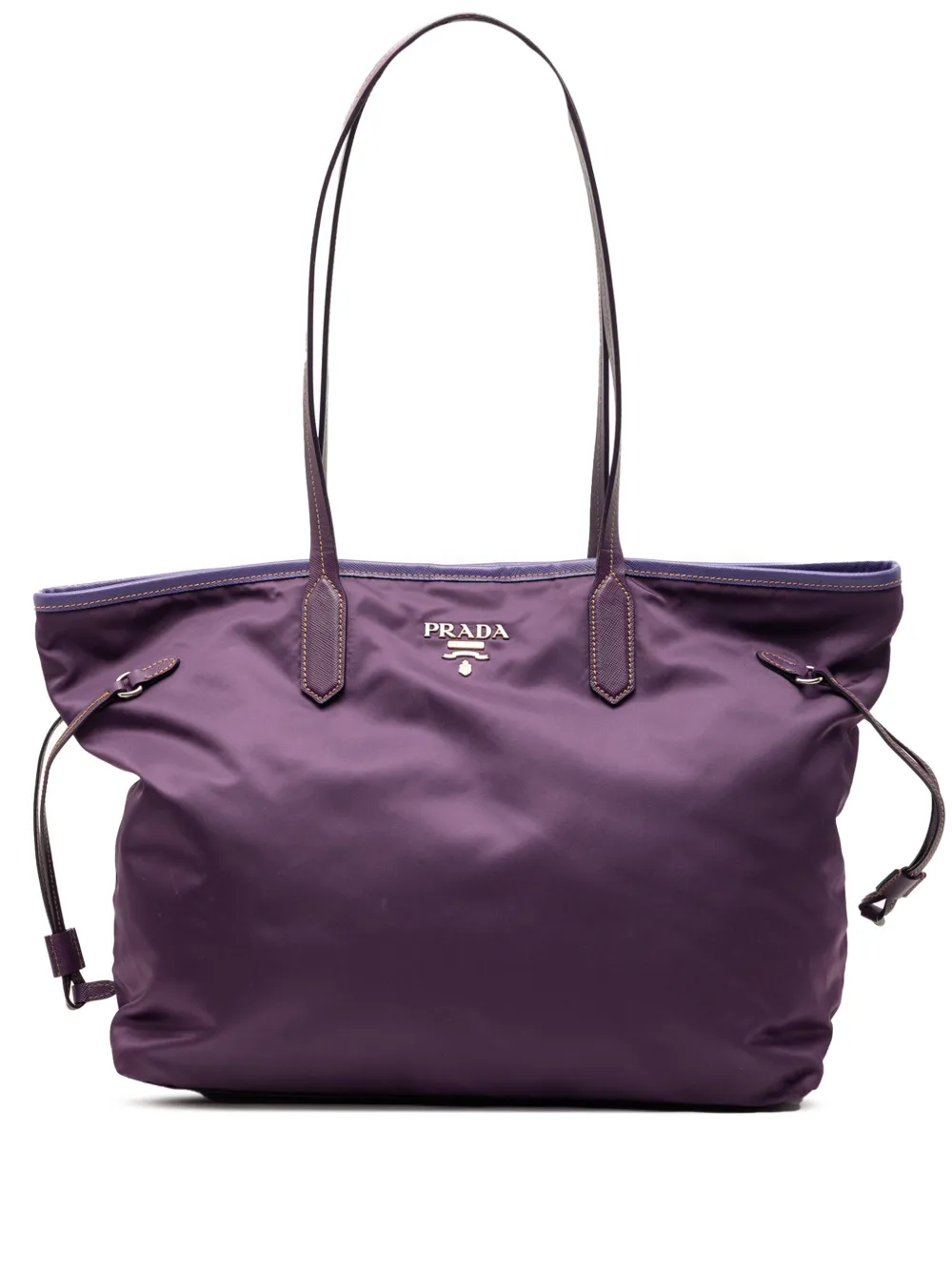 Prada Pre-Owned 2010-2026 Saffiano Trimmed Tessuto tote bag - Viola
