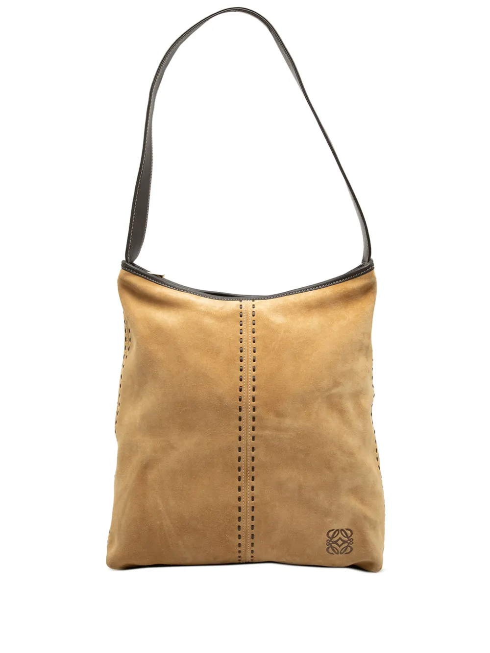 Loewe Pre-Owned 2000-2026 Suede Anagram shoulder bag - Marrone