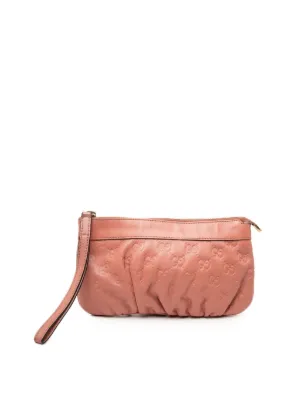 GUCCI クラッチバッグ ピンク Gucci Pre-Owned 2010s テクスチャードレザークラッチバッグ | ピンク