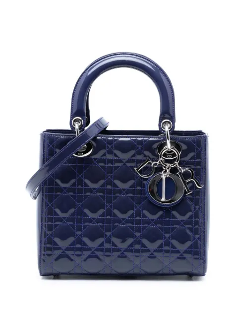 Christian Dior Pre-Owned 2015 Medium Patent Cannage Lady Dior satchel