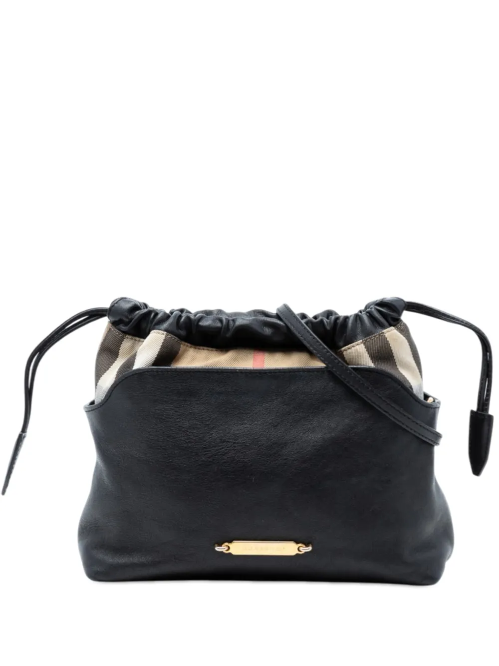 Burberry Pre-Owned 2012-2026 House Check Canvas and Calfskin Little Crush crossbody bag - Nero