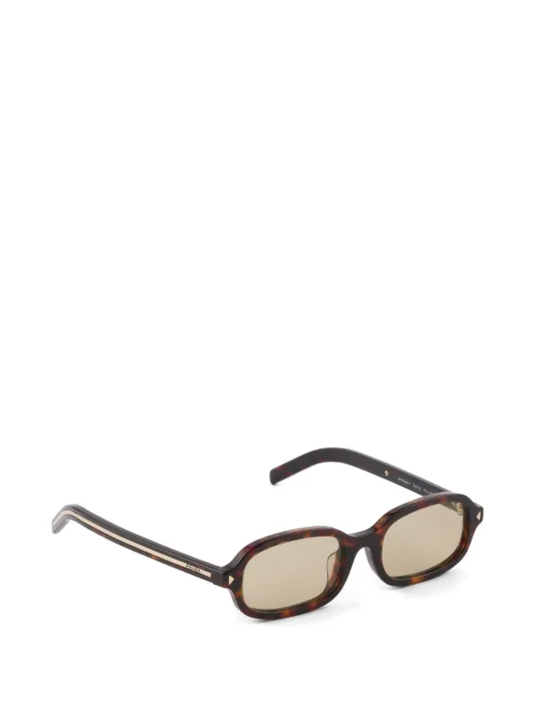 Prada Eyewear ロゴプレート サングラス | ブラウン | FARFETCH JP