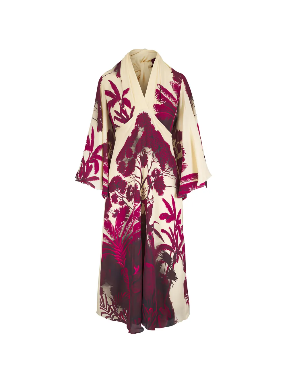 Johanna Ortiz Maiden Voyage palm-print midi dress - Toni neutri