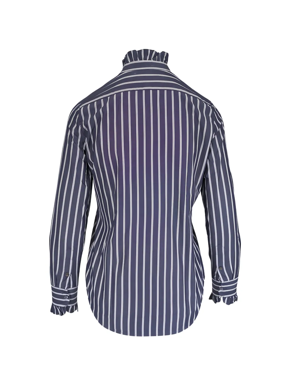 Nili Lotan Lydia gestreepte blouse met ruches Grijs