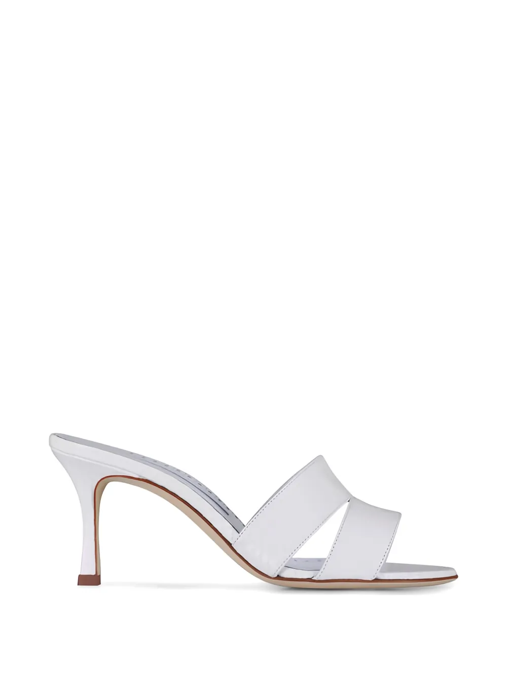 Manolo Blahnik snakeskin-effect double-strap sandals