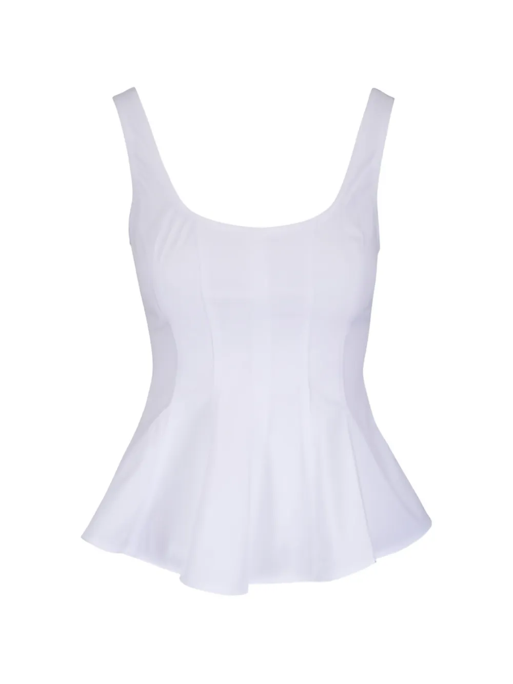 Veronica Beard Charlie peplum sleeveless blouse - Bianco