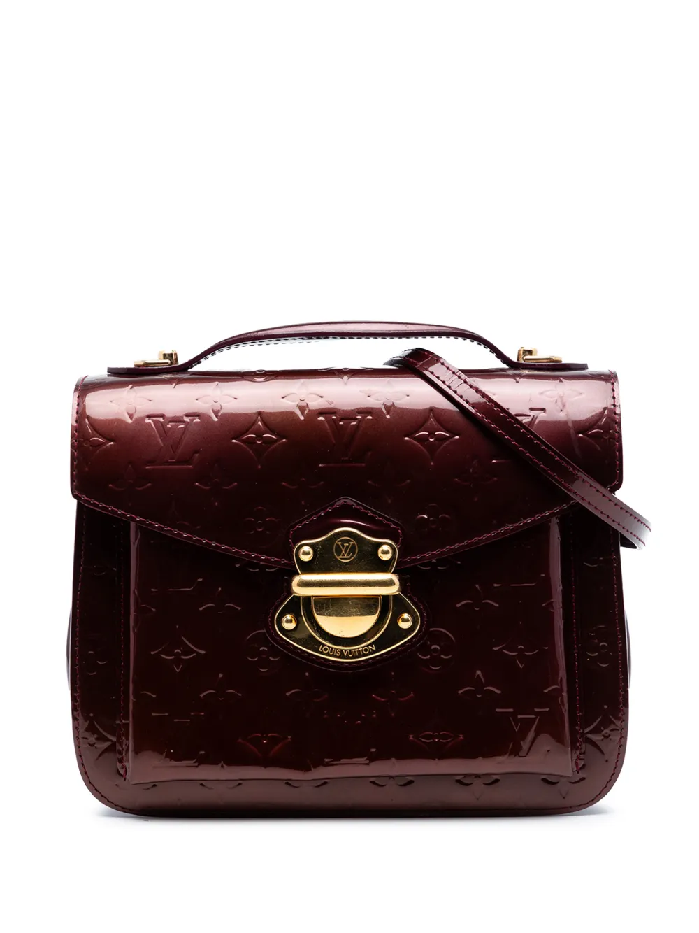 Pre-owned Louis Vuitton 2011 Monogram Vernis Miranda Satchel In Red