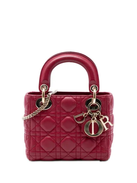 Christian Dior Pre-Owned 2017 Mini Lambskin Cannage Lady Dior satchel