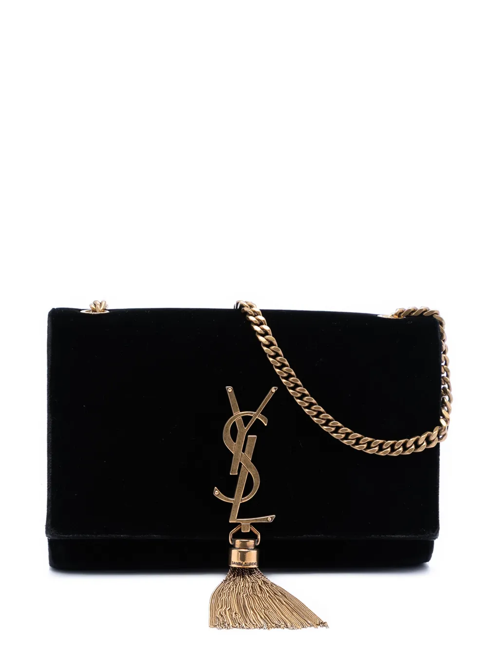 Saint Laurent Pre-Owned 2018 Small Suede Monogram Kate Tassel crossbody bag - Schwarz