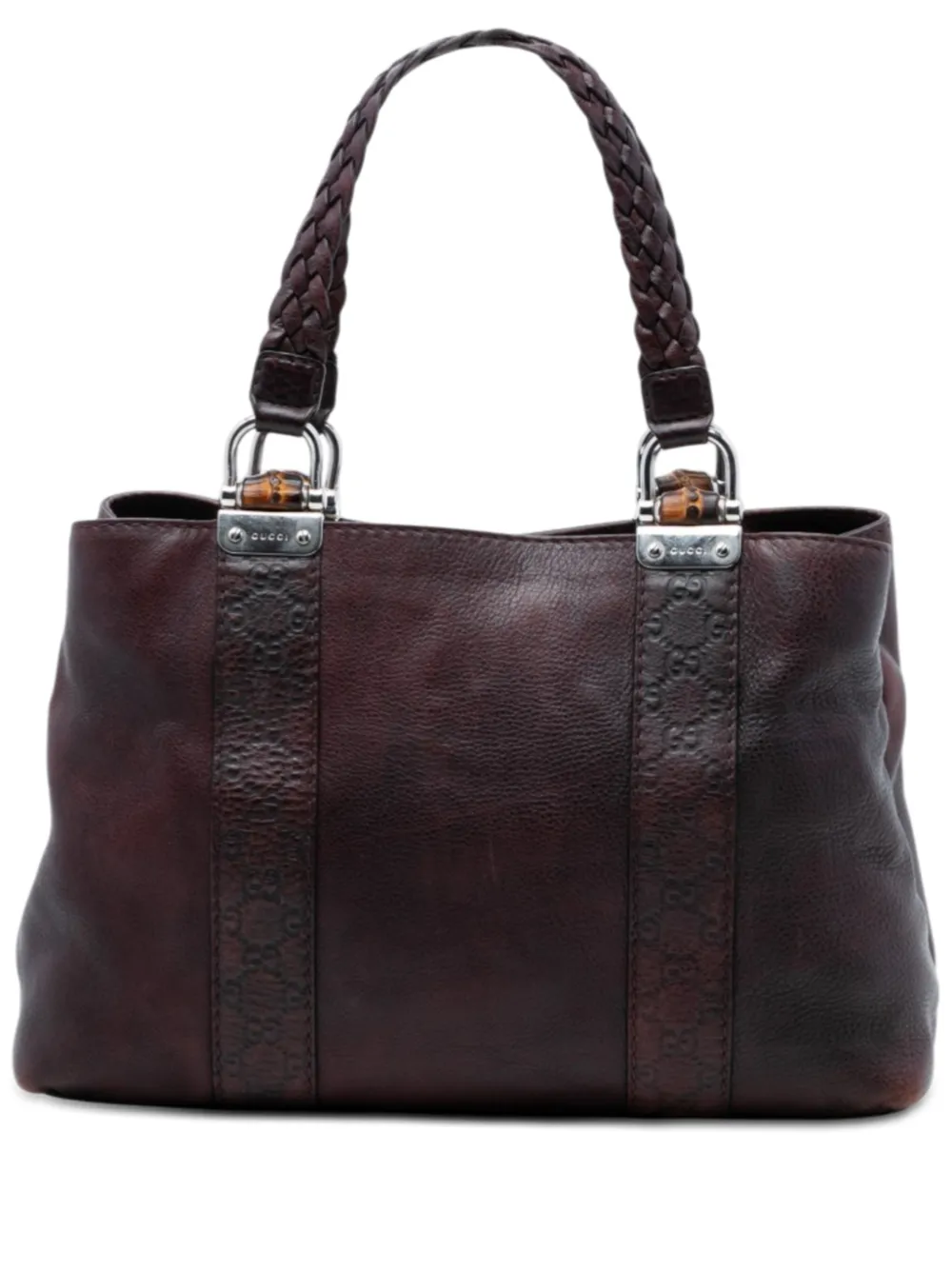 Gucci Pre-Owned 2016-2026 Guccissima Trimmed Leather Bamboo Libeccio tote bag - Marrone