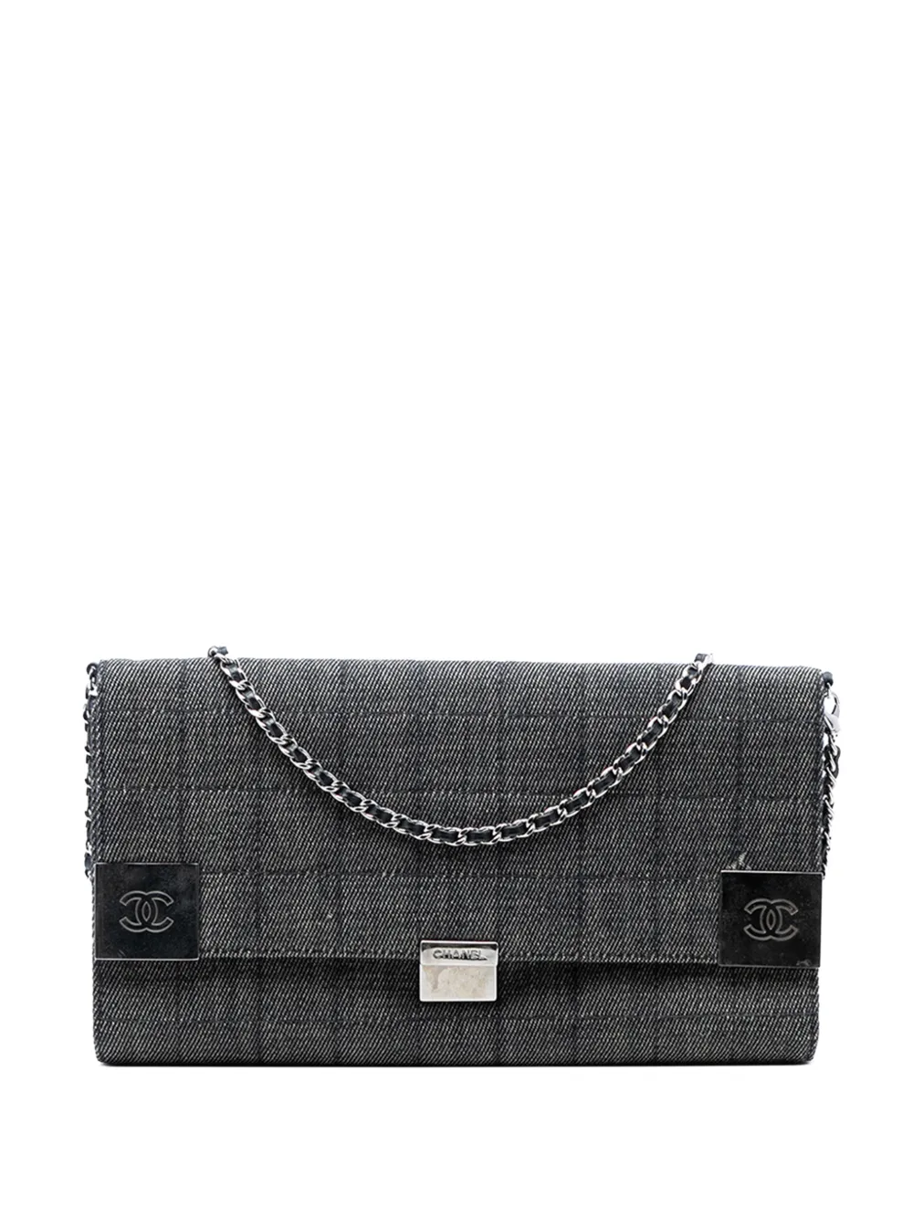 CHANEL Pre-Owned 2002-2003 CC Chocolate Bar Denim Flap shoulder bag - Grigio