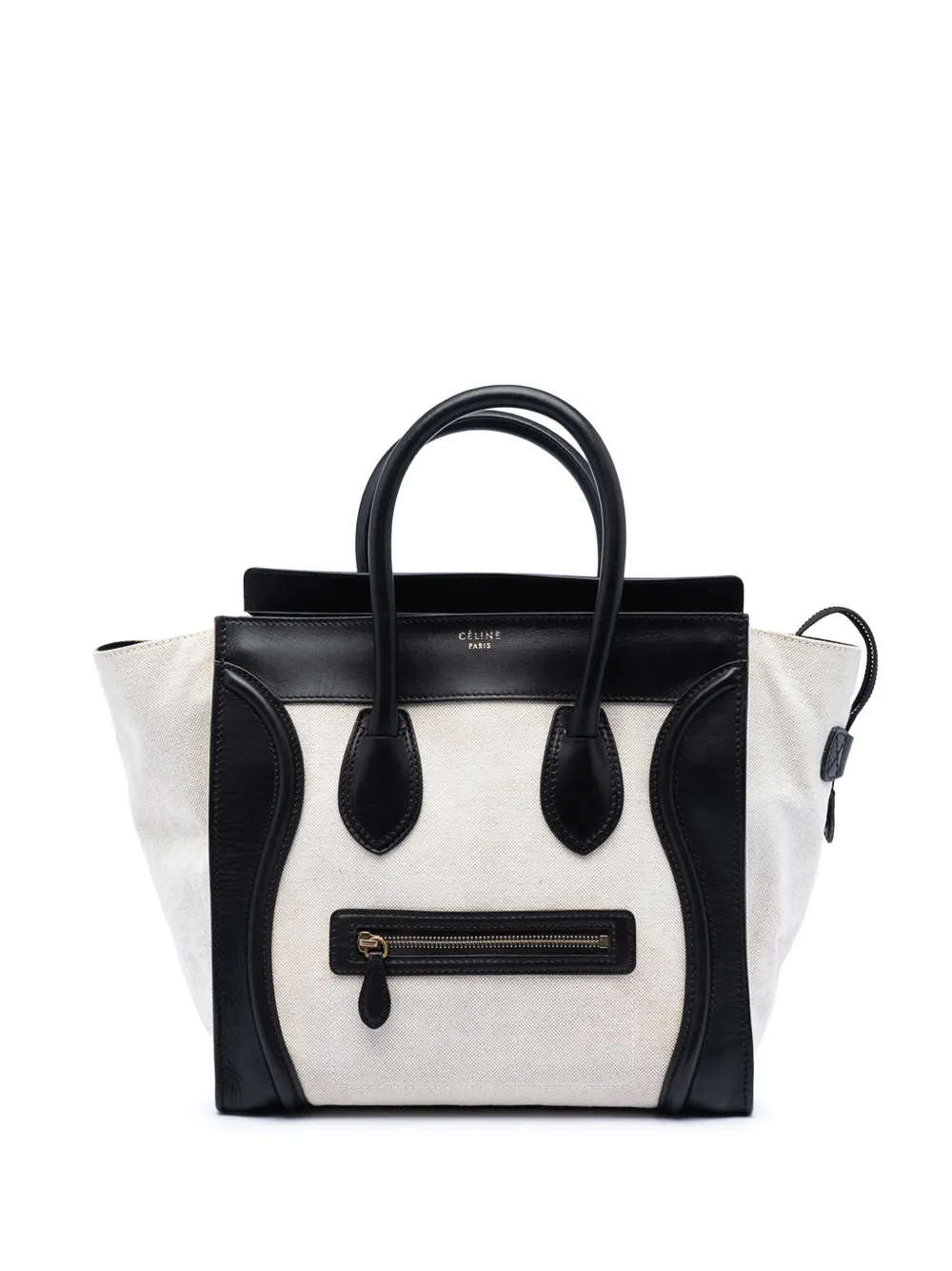 Celine Pre-Owned 2011 mini zweifarbige Handtasche aus Canvas und Leder - Braun