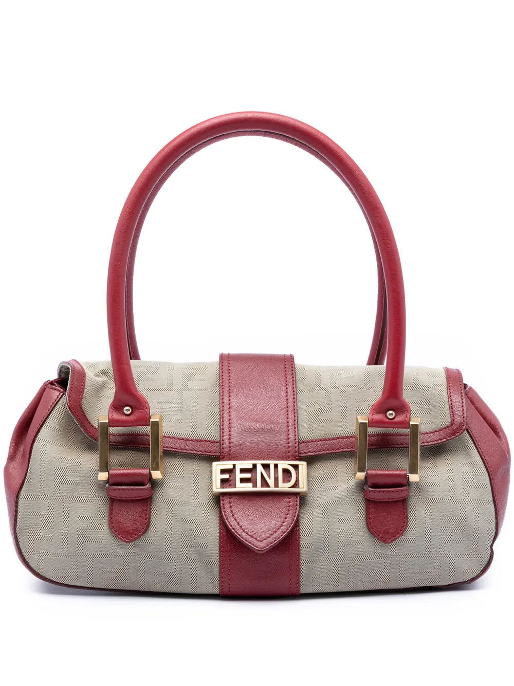 Fendi Pre-Owned 2000-2010 Zucca Shadow Canvas Flap shoulder bag - Rosso