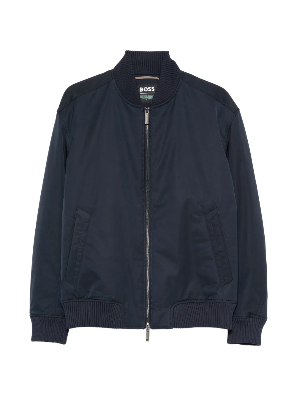 BOSS x Aston Martin zip-up ribbed-trim jacket - Blu
