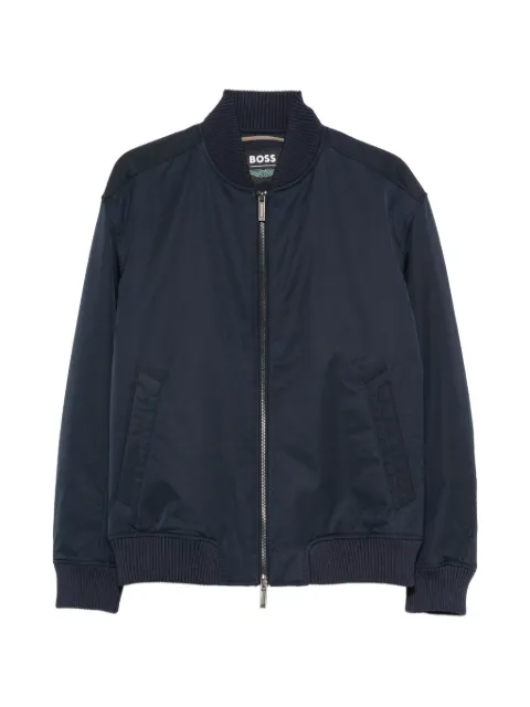 BOSS x Aston Martin zip-up ribbed-trim jacket