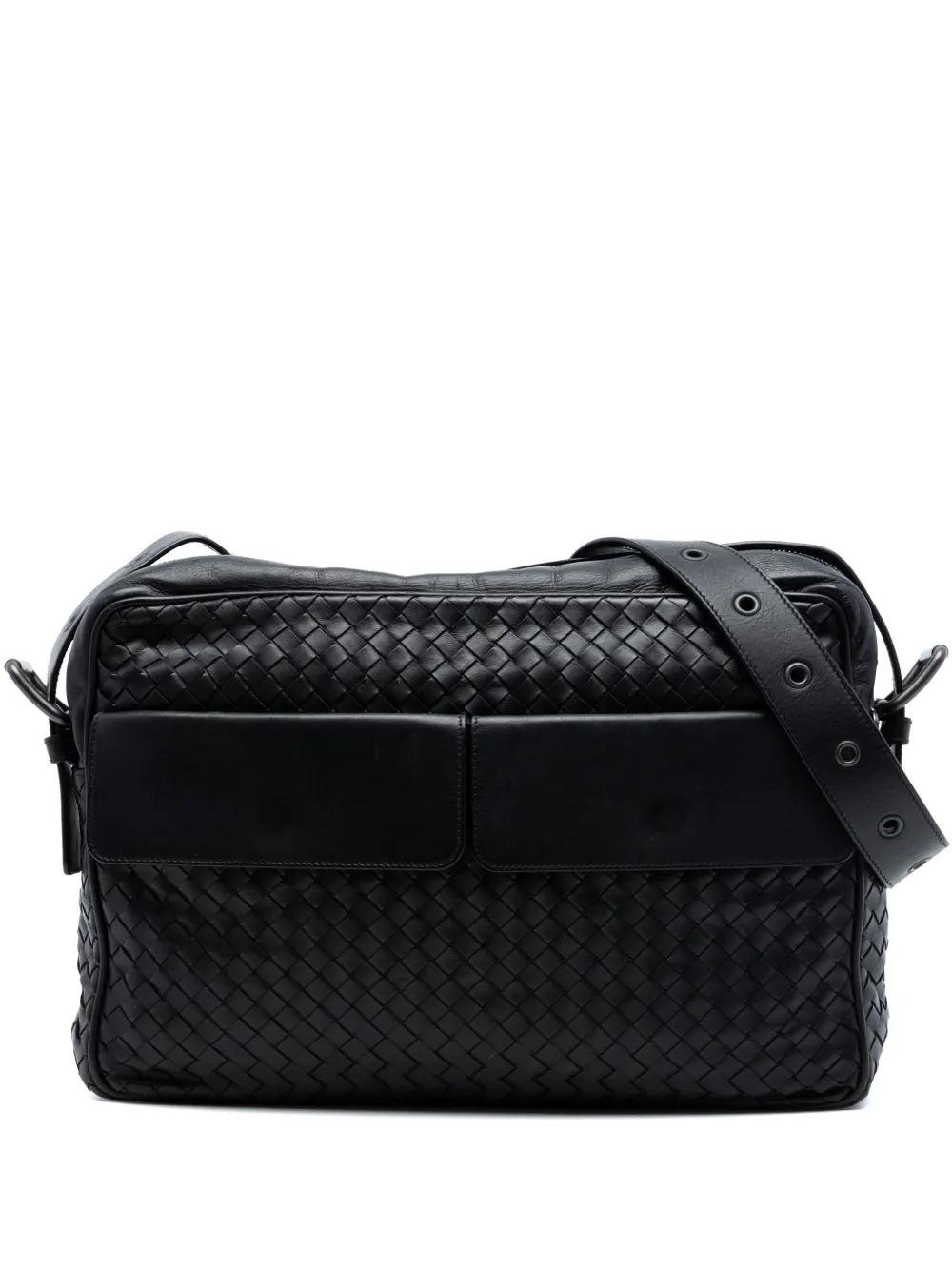 Bottega Veneta Pre-Owned 2012-2026 Nappa Intrecciato Front Pocket Messenger Bag crossbody bag - Nero