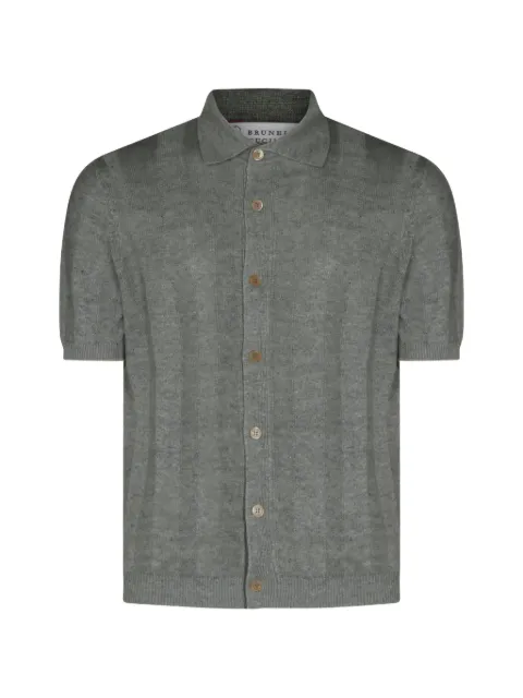Brunello Cucinelli ribbed-knit short-sleeve shirt