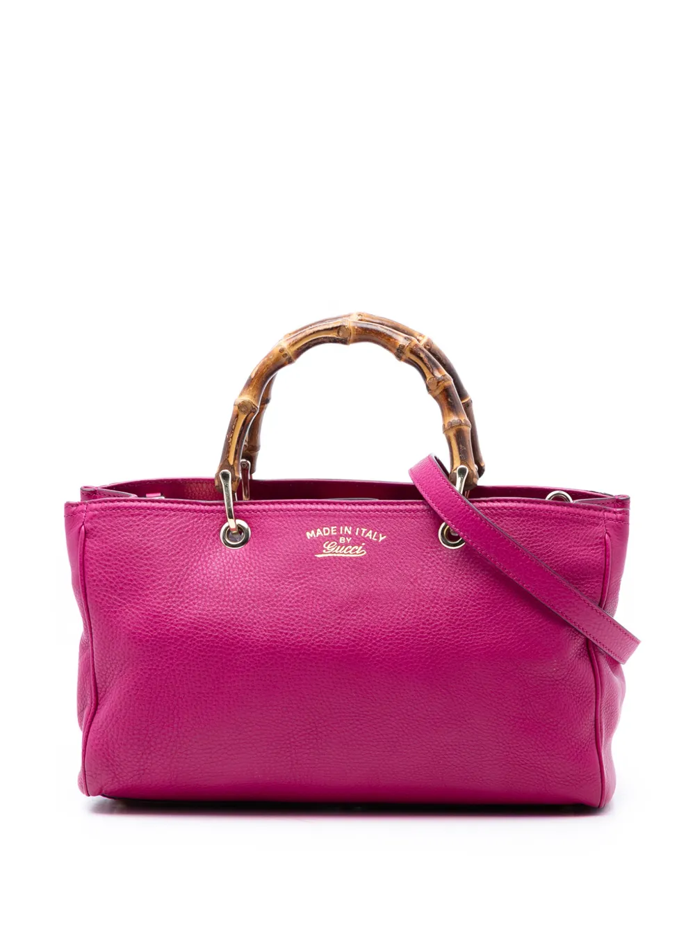 Gucci Pre-Owned 2016-2026 Medium Calfskin Bamboo Shopper satchel - Rosa
