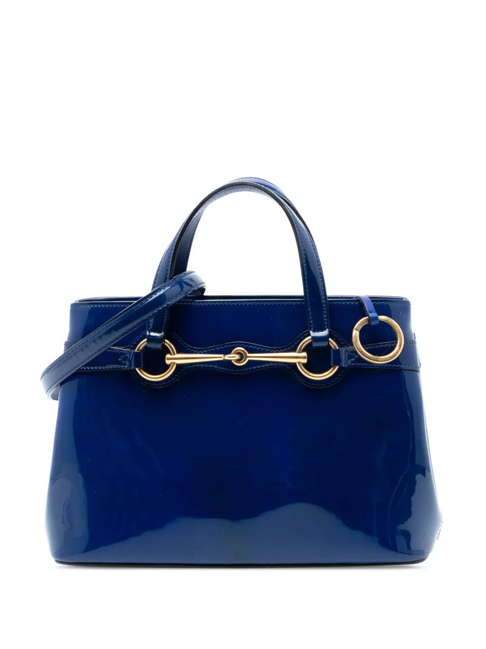 Gucci Pre-Owned 2016-2026 Patent Bright Bit satchel - Blu