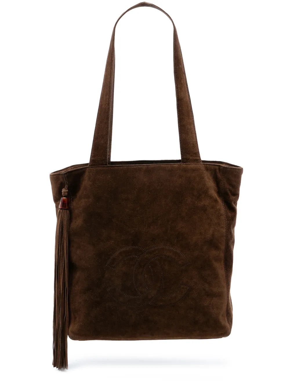 CHANEL Pre-Owned 1996-1997 CC Suede Tassel tote bag - Marrone