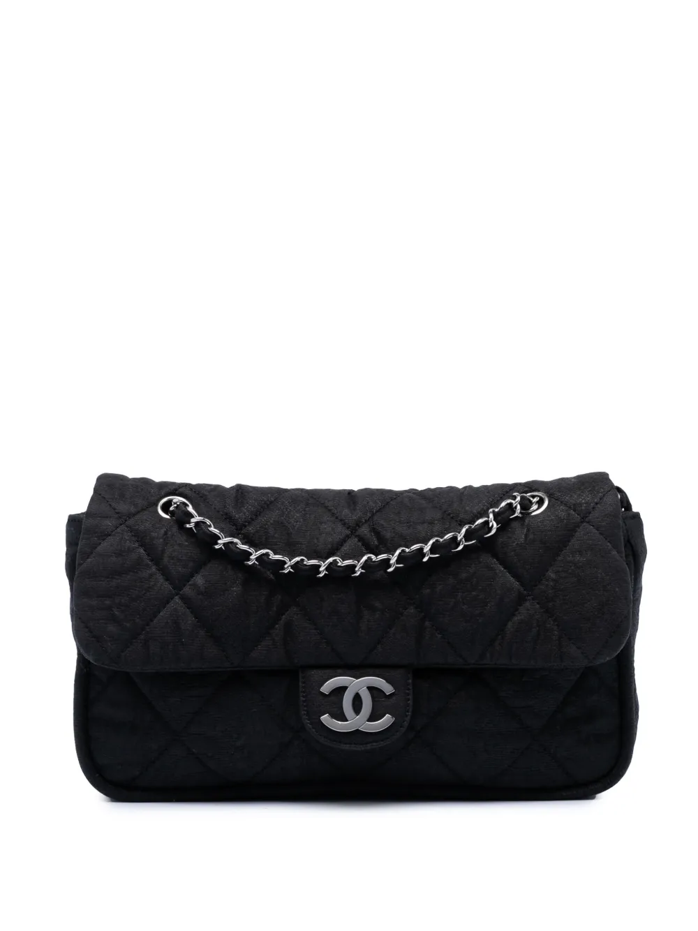 CHANEL Pre-Owned 2008-2009 Crinkled Coated Canvas Le Marais Ligne Flap shoulder bag - Black
