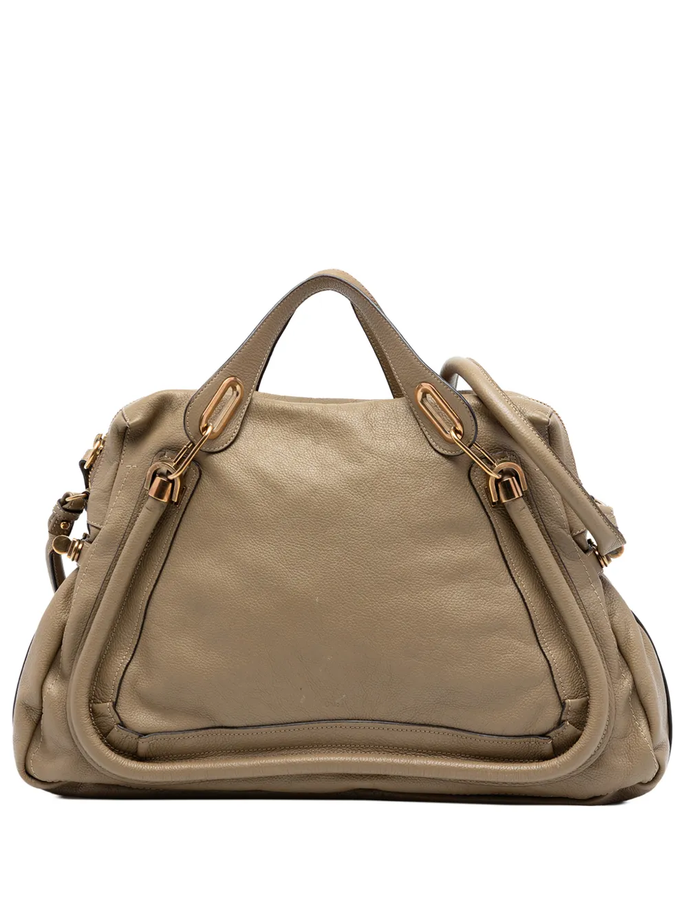 Chloé Pre-Owned 2000-2002 Large Leather Paraty satchel - Marrone