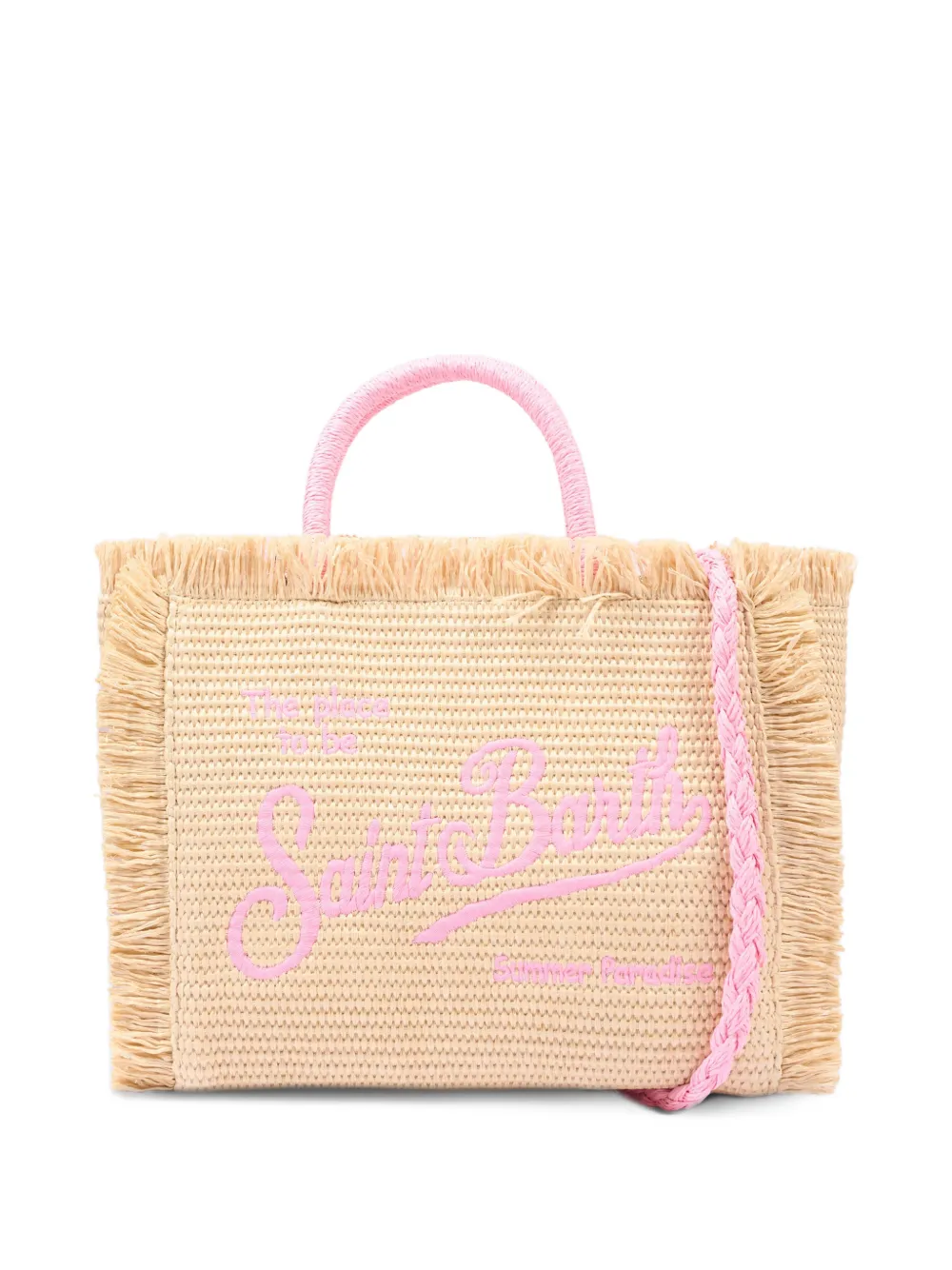 MC2 Saint Barth Kids fringe-trimmed embroidered tote bag - Toni neutri