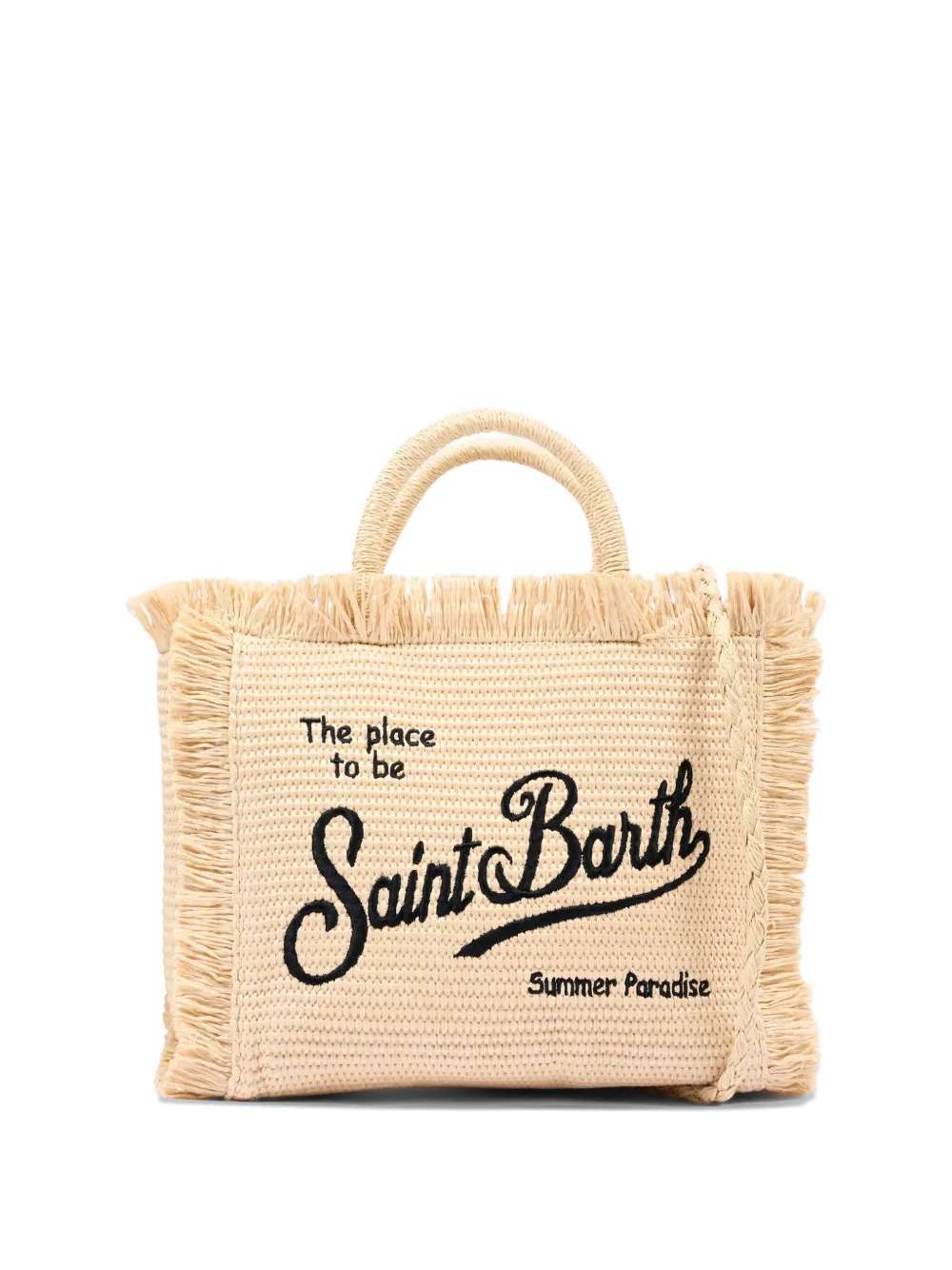 MC2 Saint Barth Kids fringed logo-embroidered tote bag - Toni neutri