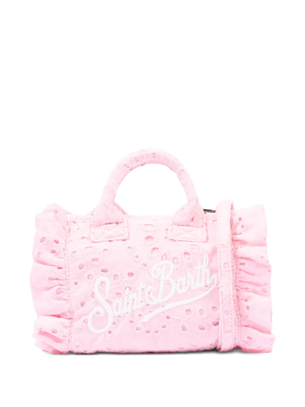 MC2 Saint Barth Kids broderie-anglaise ruffled tote bag - Rosa