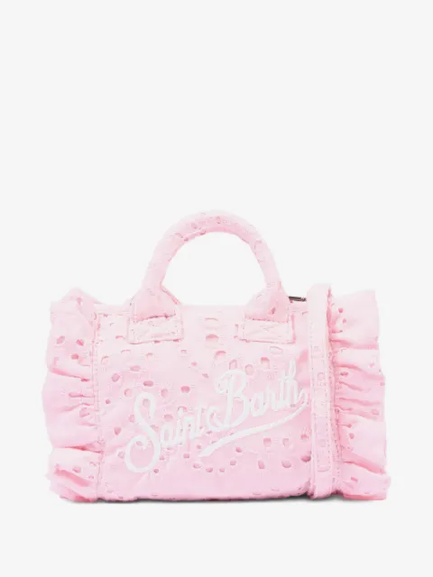 MC2 Saint Barth Vanity Mini Volant ruffled broderie-anglaise tote bag