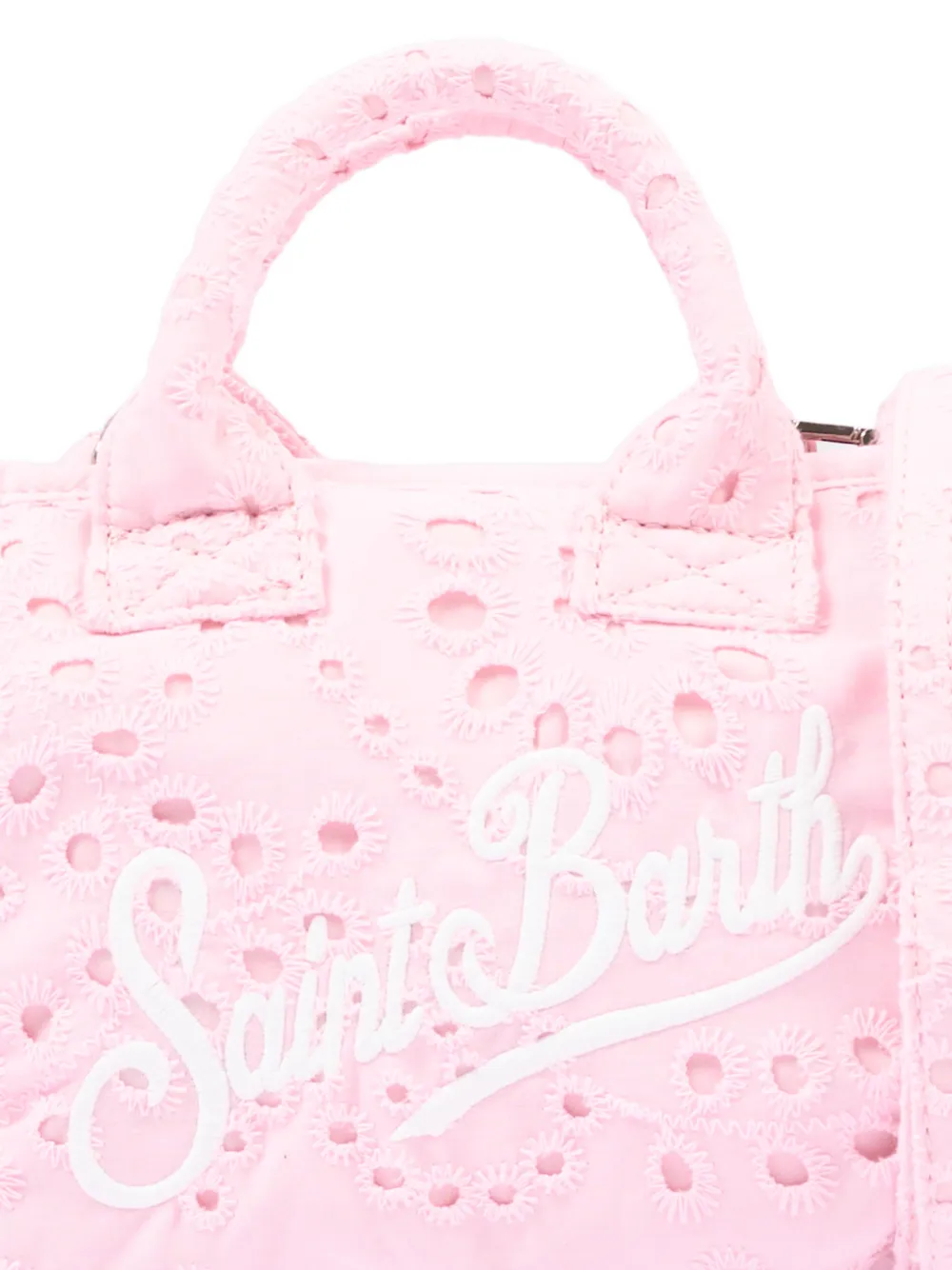 MC2 Saint Barth Vanity Mini Volant broderie anglaise shopper met ruches Roze