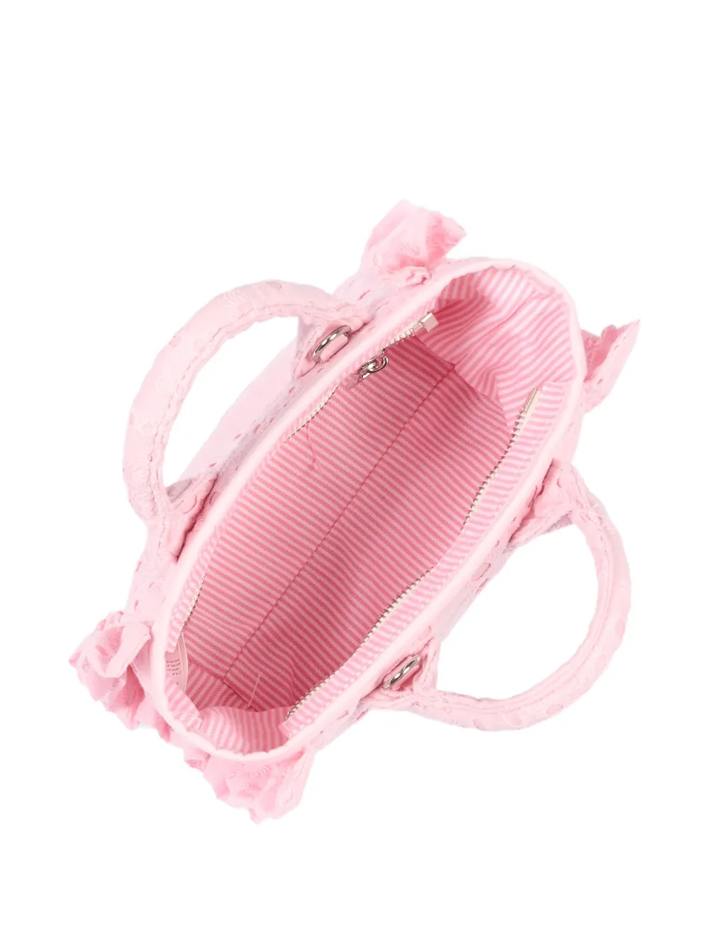 MC2 Saint Barth Vanity Mini Volant broderie anglaise shopper met ruches Roze