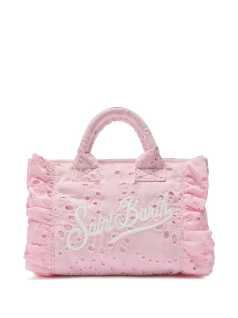 MC2 Saint Barth bolso shopper Vanity Mini Volant con volantes y bordado inglés