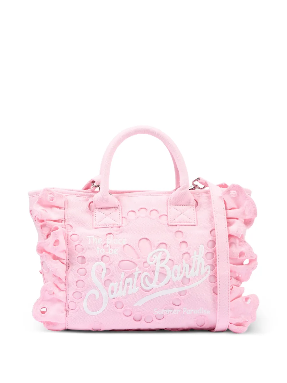MC2 Saint Barth Kids ruffled broderie-anglaise tote bag - Rosa