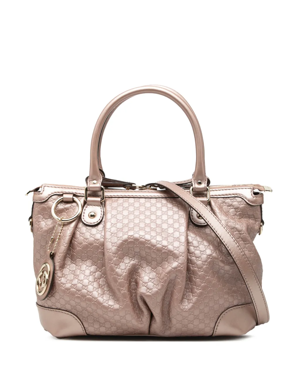 Gucci Pre-Owned 2000-2015 Metallic Microguccissima Sukey satchel - Rosa