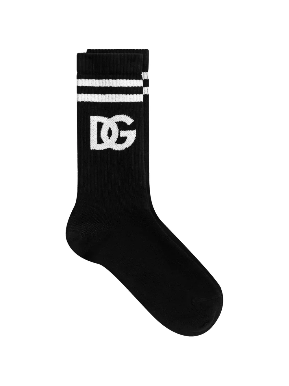 Dolce & Gabbana Calzini in cotone con logo DG jacquard - Nero