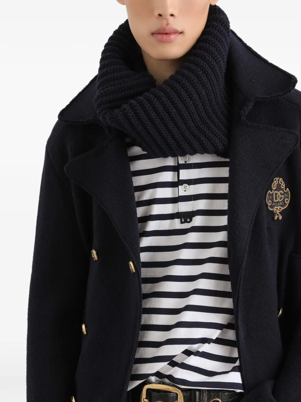 Dolce & Gabbana Jack met dubbele rij knopen Blauw