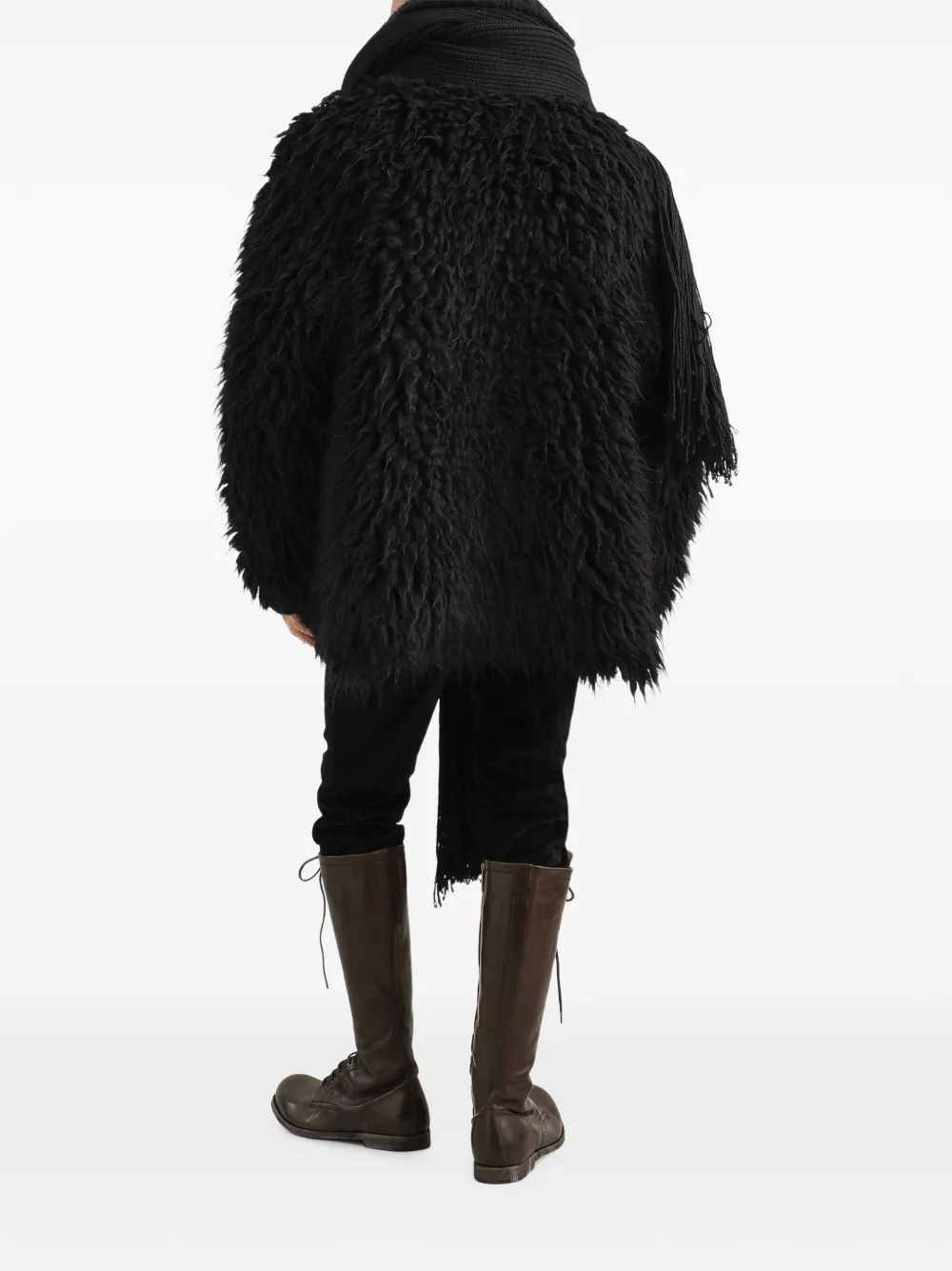Dolce & Gabbana Gebreid vest met bont-effect Zwart