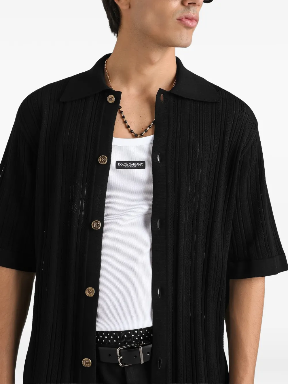 Dolce & Gabbana Geperforeerde blouse Zwart