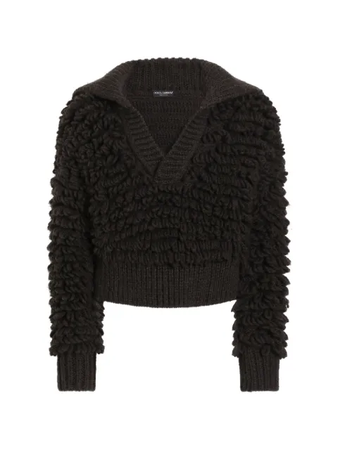 Dolce & Gabbana fur-effect wool pullover