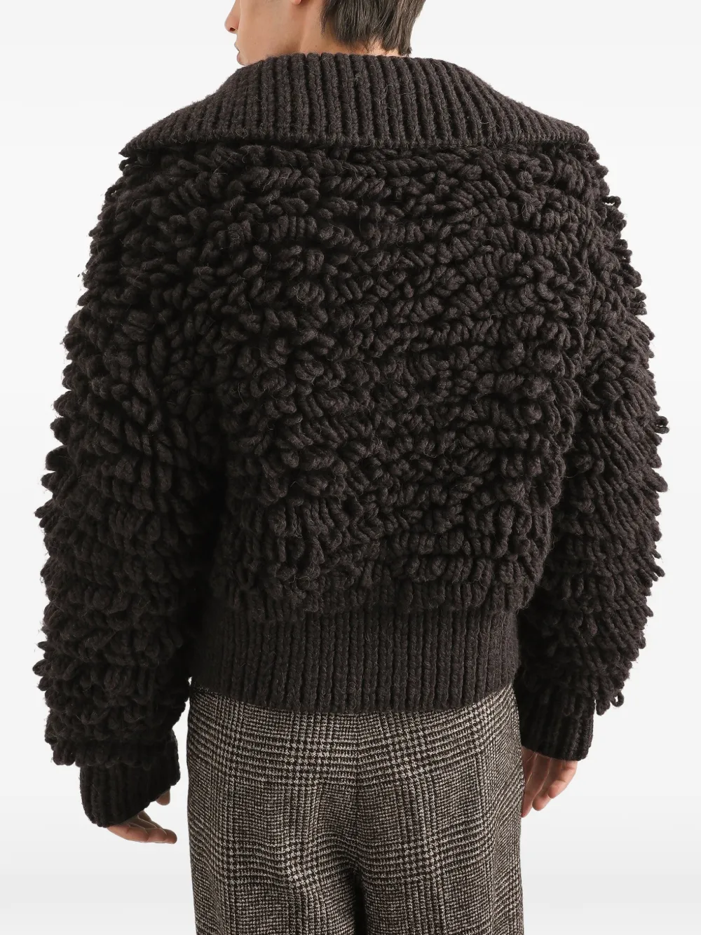 Dolce & Gabbana Wollen pullover met bont-effect Bruin