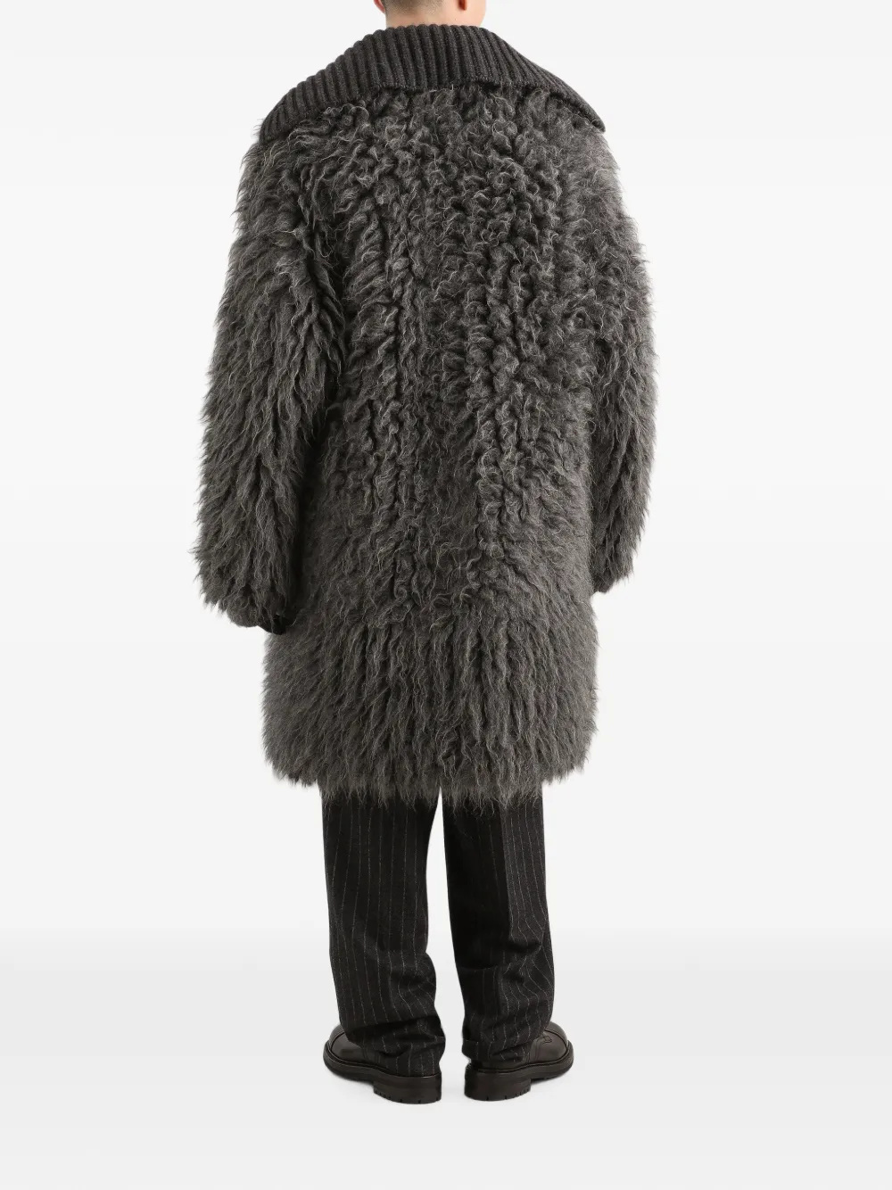 Dolce & Gabbana fur-effect mohair cardigan Grijs