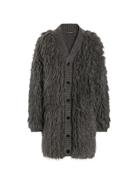 Dolce & Gabbana fur-effect mohair cardigan