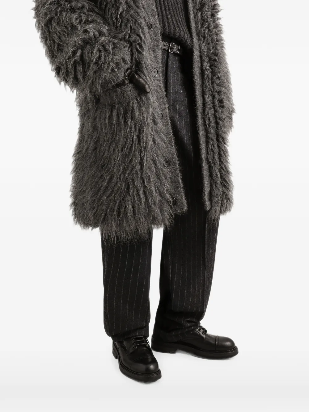 Dolce & Gabbana fur-effect mohair cardigan Grijs