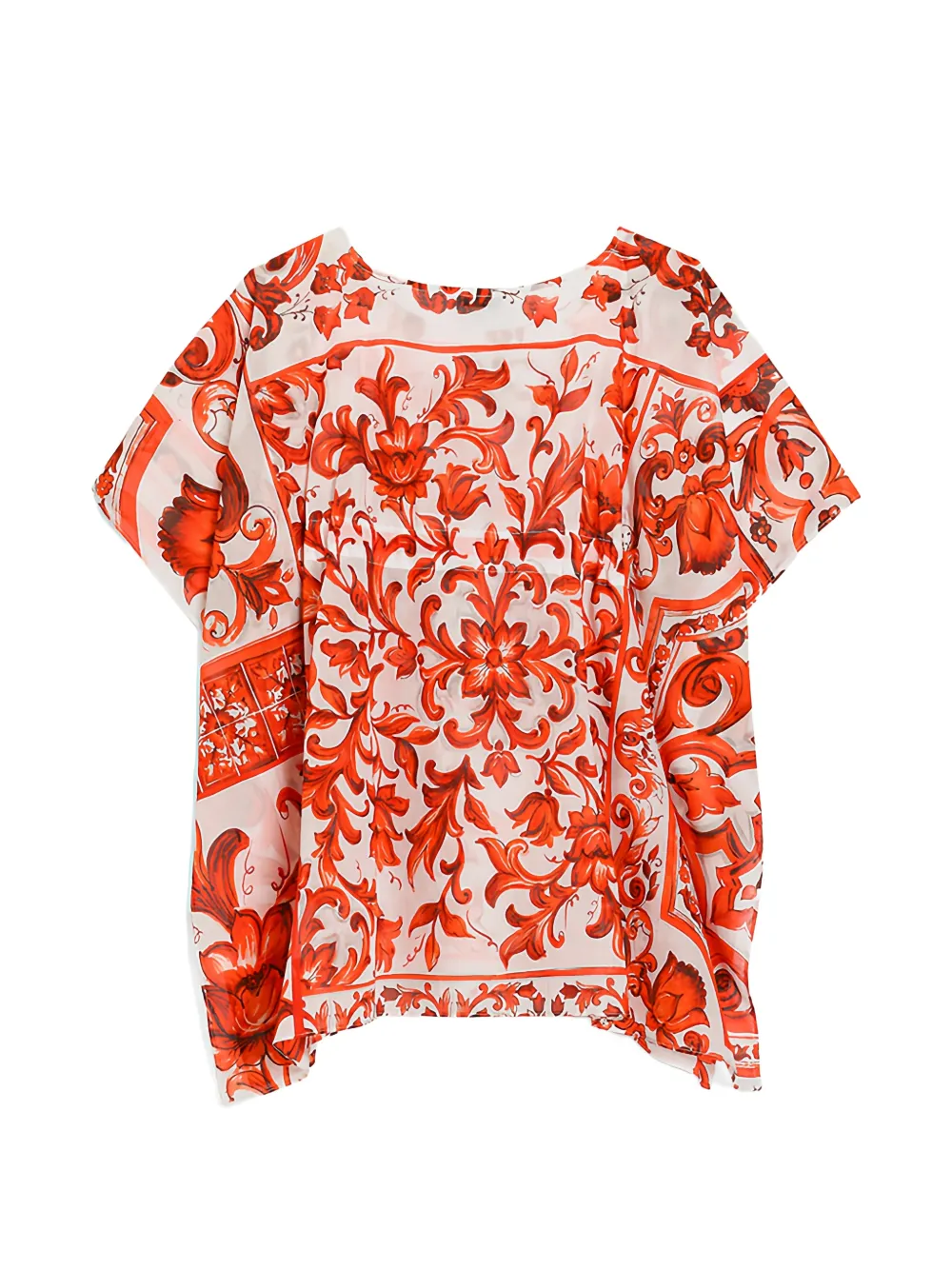 Dolce & Gabbana Kids Tuniek met Majolica-print Oranje