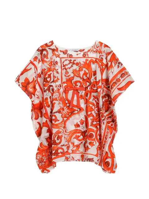 Dolce & Gabbana Kids Majolica-print batiste kaftan