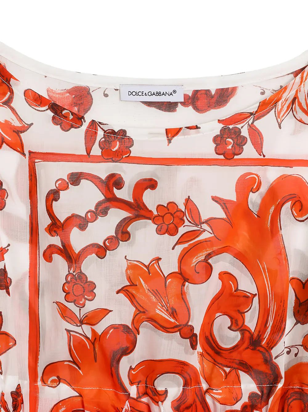 Dolce & Gabbana Kids Tuniek met Majolica-print Oranje