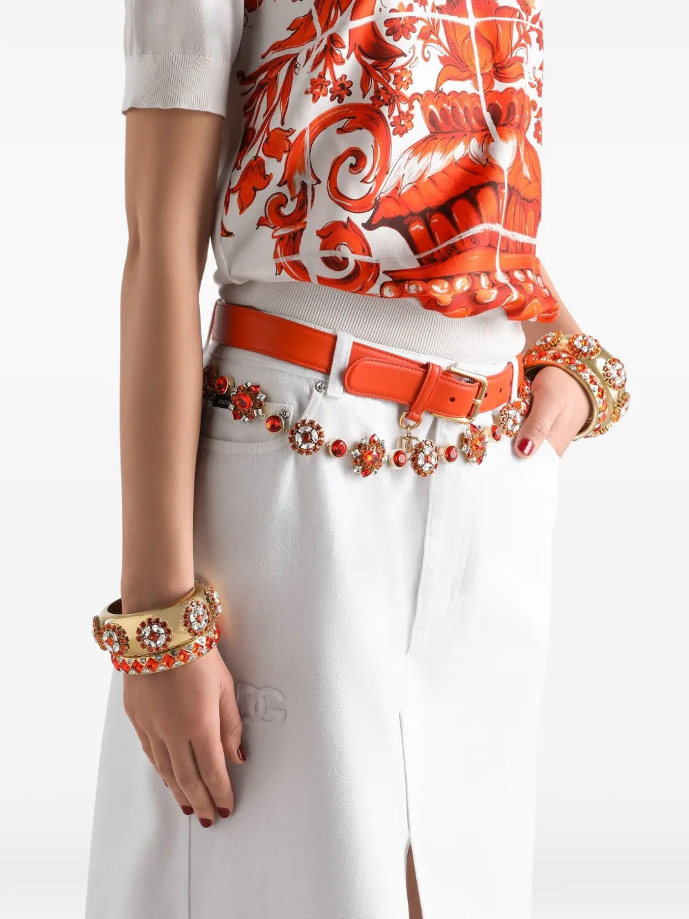 Dolce & Gabbana Riem met stras Goud